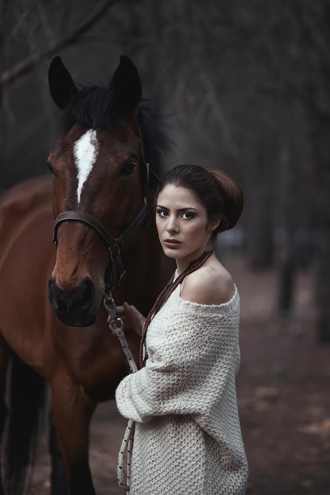 portrait d'un modèle avec cheval à Montpellier