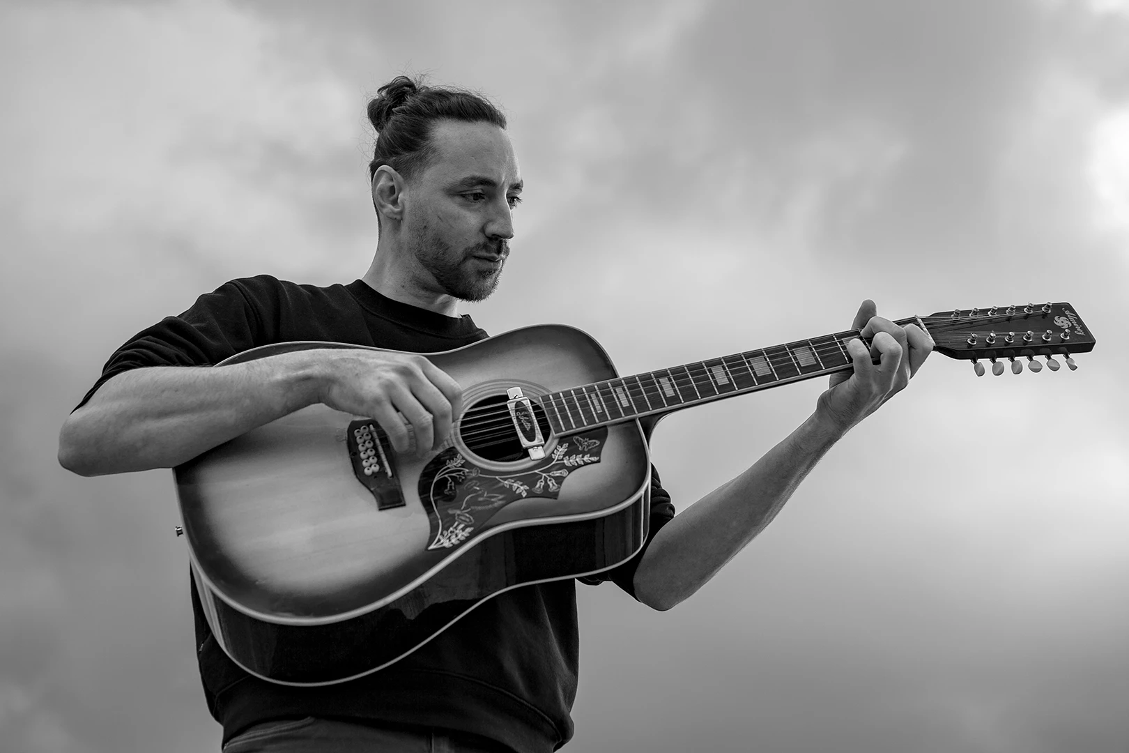 portrait noir et blanc musicien, Lyon